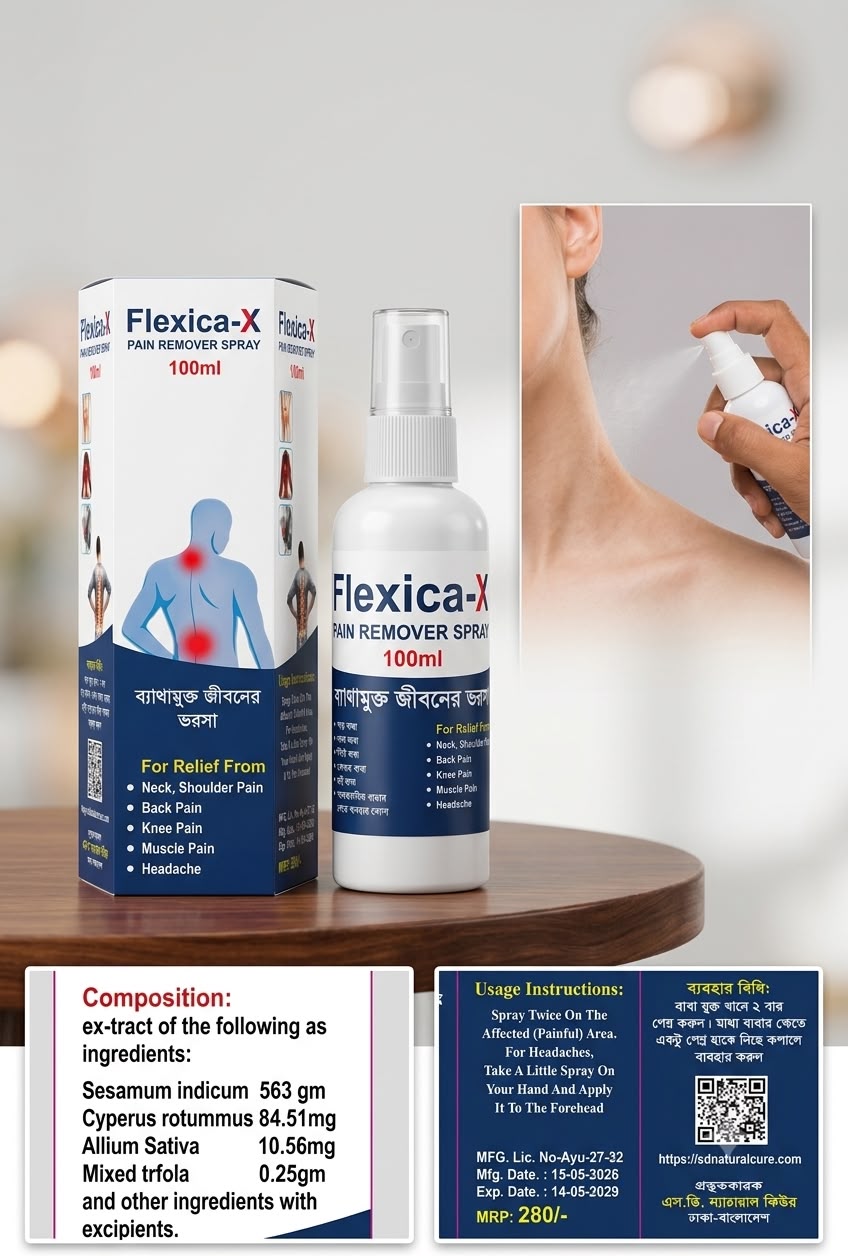 Flexica-X পেইন রিমুভার স্প্রে (১০০ মিলি)